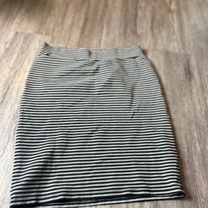 Toad&Co Black and White Striped Pencil Skirt